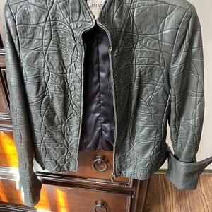 Armani Collezioni Dark Gray Textured Jacket